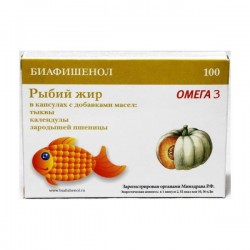 Рыбий жир Биафишенол с маслом тыквы, календулы и зародышей пшеницы 100 шт. капс. 0.3 г