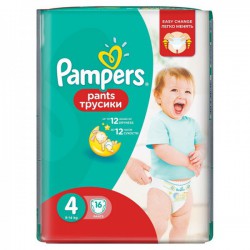 Подгузники-трусики 16 шт. Pampers пэнтс макси 9-14 кг