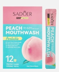 Ополаскиватель для полости рта Sadoer освежающий с экстрактом персика 20 шт. 10 мл